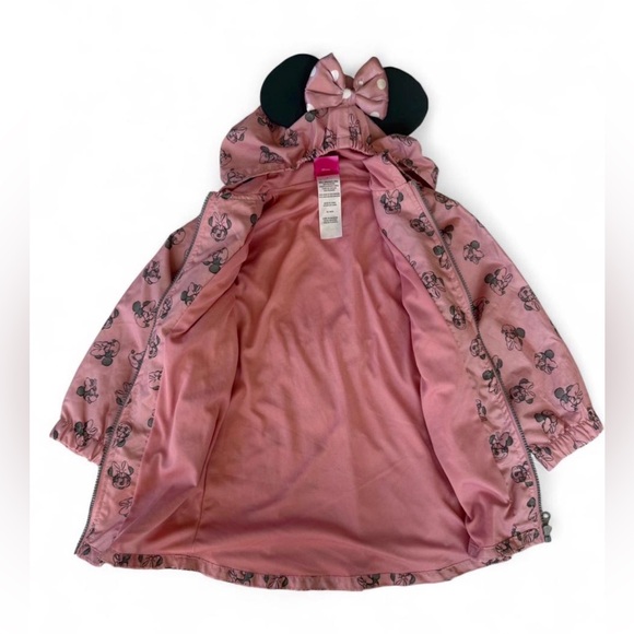 Toddler Girls Disney Minnie Mouse Light Rain Jacket with Hood and Ears Size 4T - Picture 4 of 7